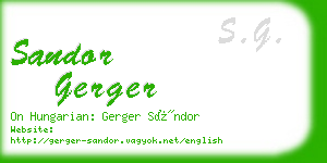 sandor gerger business card